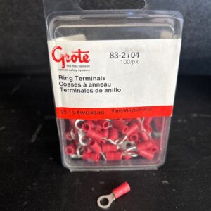 TERMINAL ROND 22-18 GA TROU #8-10 PVC ROUGE PAQUET 100