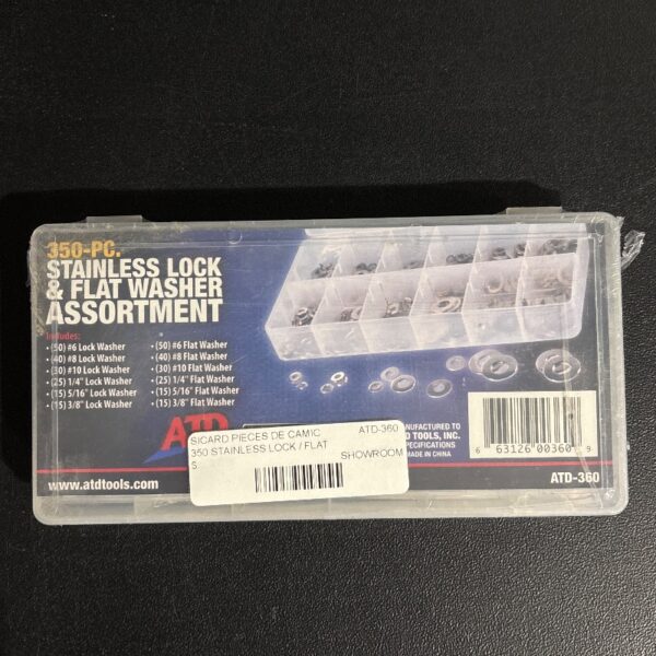ENSEMBLE LOCK ET FLAT WASHER STAINLESS 350PCS