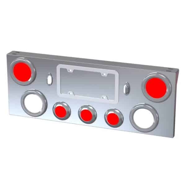 PANNEAU CENTRAL ARRIERE LUMIERES/PLAQUE CHROME