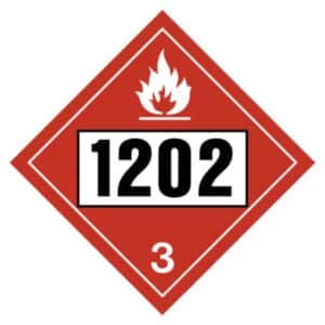 PLACARD AUTOCOLLANT 1202 DIESEL FUEL HUILE