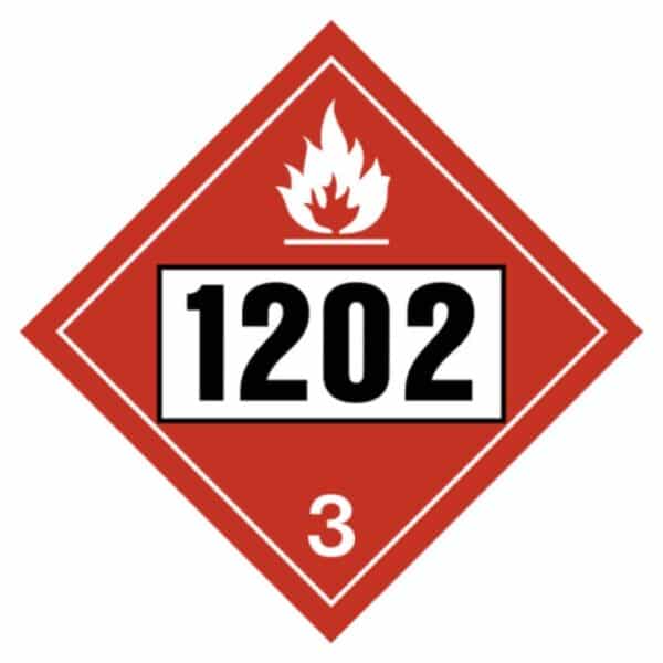 PLACARD AUTOCOLLANT 1202 DIESEL FUEL HUILE