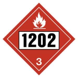 PLACARD PLASTIQUE 1202 DIESEL FUEL HUILE
