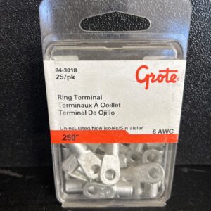 TERMINAL ANNEAU 6GA 1/4'' PAQUET DE 25