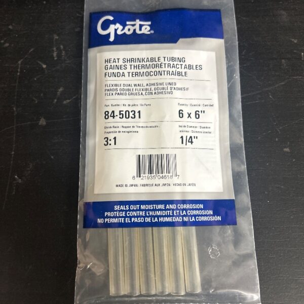 SHRINK/TUBE FONDANT CLAIR 1/4 X 6 PO (PK 6)