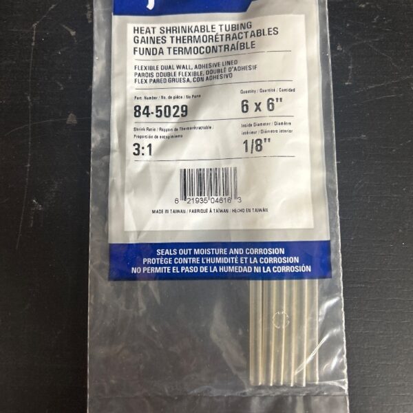 SHRINK/TUBE FONDANT CLAIR 1/8 X 6 PO (PK 6)