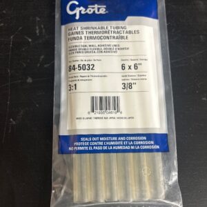 SHRINK/TUBE FONDANT CLAIR 3/8 X 6 PO (PK 6)