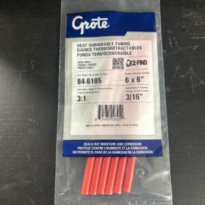 SHRINK/TUBE FONDANT ROUGE 3/16 X 6 PO (PK 6)