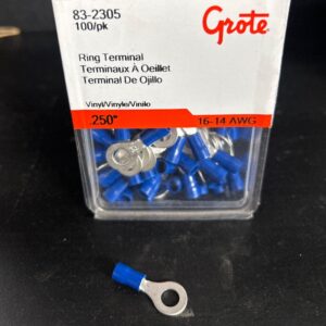 TERMINAL ROND 16-14GA TROU #12-1/4 PVC (PK100)