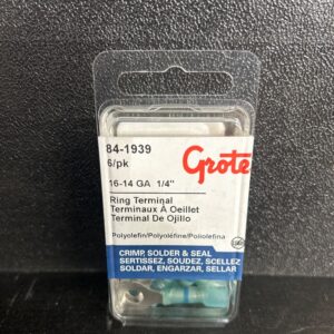 TERMINAL ANNEAU 16-14 GA FONDANT TROU 1/4 PAQUET 6