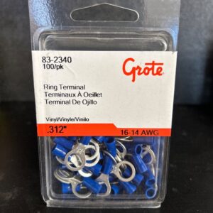 TERMINAL ROND 16-14GA TROU 5/16 PVC PAQUET 100