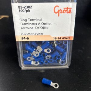 TERMINAL ROND NYLON ROUGE 22-16 GA TROU 1/4 PAQUET 15