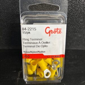 TERMINAL ROND 12-10 GA TROU #8-10 NYLON JAUNE PAQUET 15