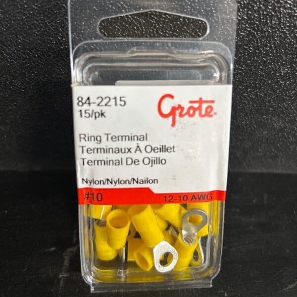 TERMINAL ROND 12-10 GA TROU #8-10 NYLON JAUNE PAQUET 15