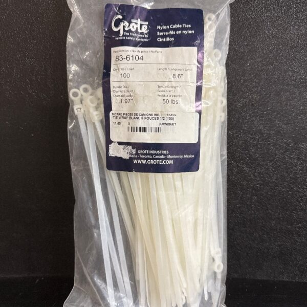 TIE WRAP BLANC 8 -1/2 POUCES (100) / SERRE-CABLES