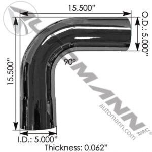 COUDE EXHAUST 5 X 90 CHROME ID/OD