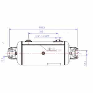 RESERVOIR TANK AIR 9.5 POUCES 2 ENTREES