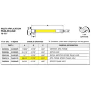 CAM DE FREINS 10 SPLINES X 24-3/8 POUCES