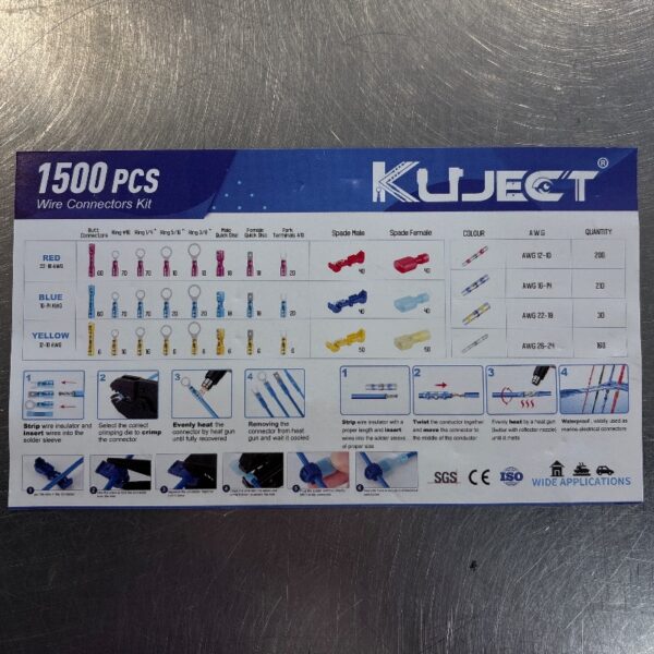 ENSEMBLE KUJECT THERMORETRACTABLES CONNECTEUR 1500 PCS