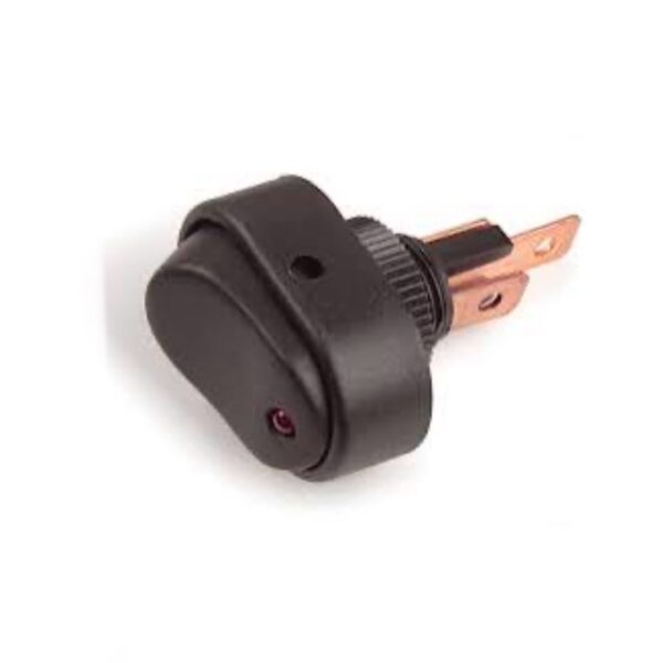 COMMUTATEUR A BASCULE LED 30AMP 3 BORNES 1/2 ROUGE