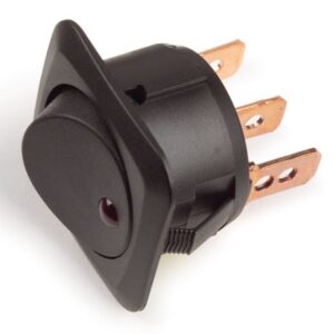 COMMUTATEUR BASCULE LED 25AMP 3 BORNES 7/8 ROUGE