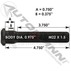 STUD DE ROUE M22 X 1.5