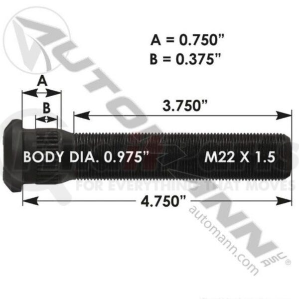 STUD DE ROUE M22 X 1.5