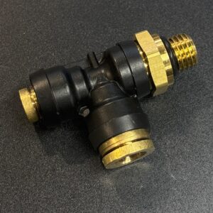 RACCORD FITTING EN T 3/8 X 1/4 HOSE X M12 PIPE (O-RING)